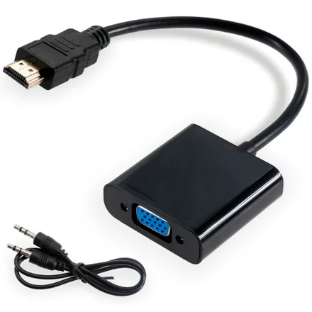 Adaptador Genérico HDMI Macho A VGA Hembra C/Audio - Negro